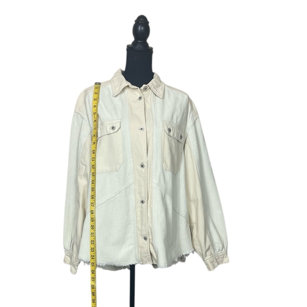 Thread & Supply Corduroy Shirt Jacket in Ecru (A-1) - Picture 5 of 10